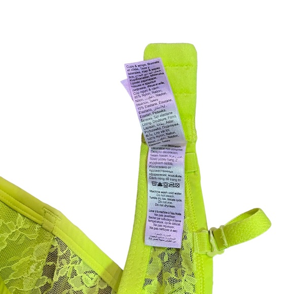 LA SENZA Perfectly By Me, Neon Green/Yellow Underwire Removable Padded Bra 36C - Picture 11 of 11